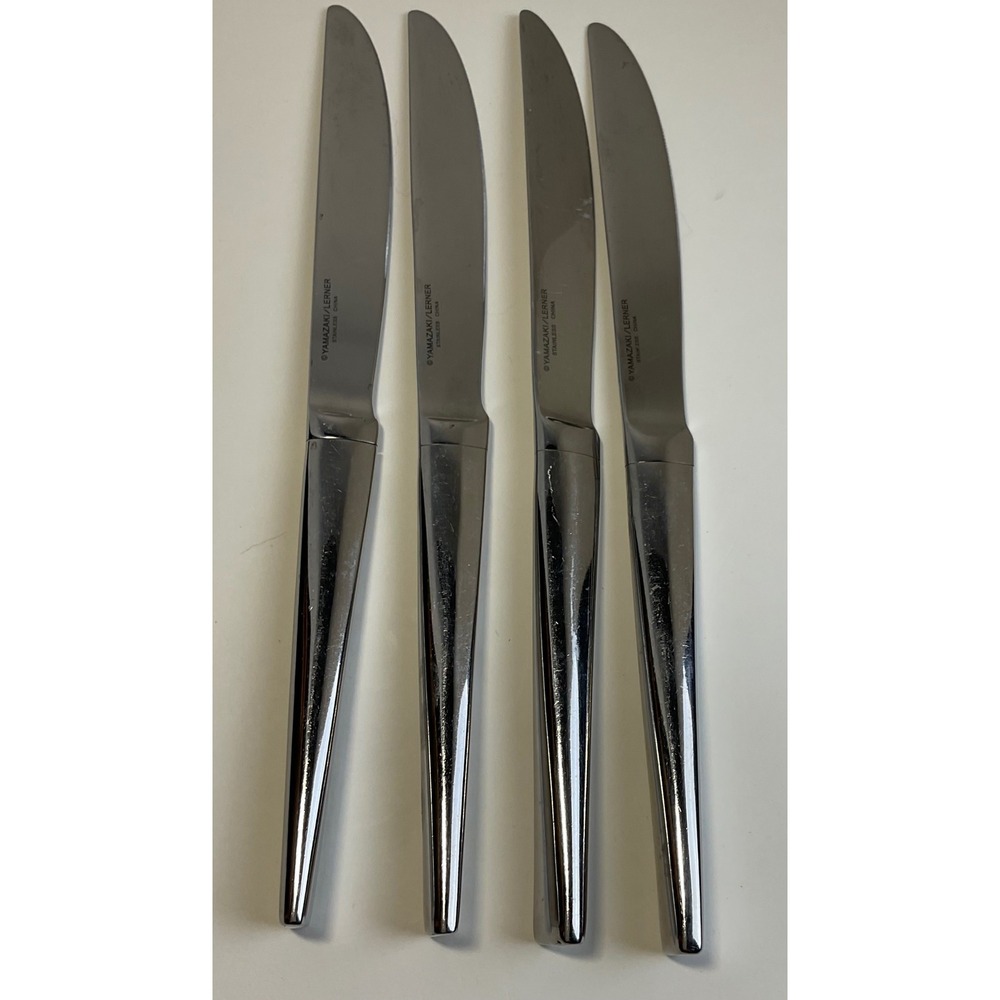 Yamazaki Lerner Float Stainless Steel Dinner Knives Set of 4 Modernist Flatware